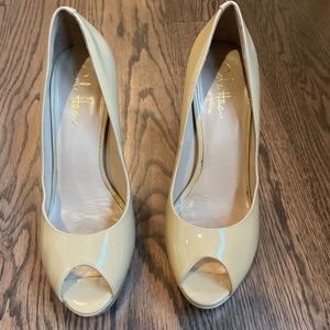 Cole Hann Mariela Air Open-Toe Pump in Nougat